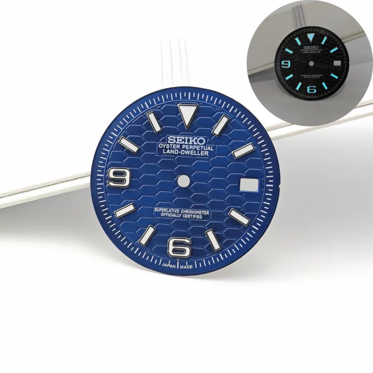 31mm/28.5mm Watch Dial Ice Blue Lume for NH35 NH36 Movement Watch Accessories