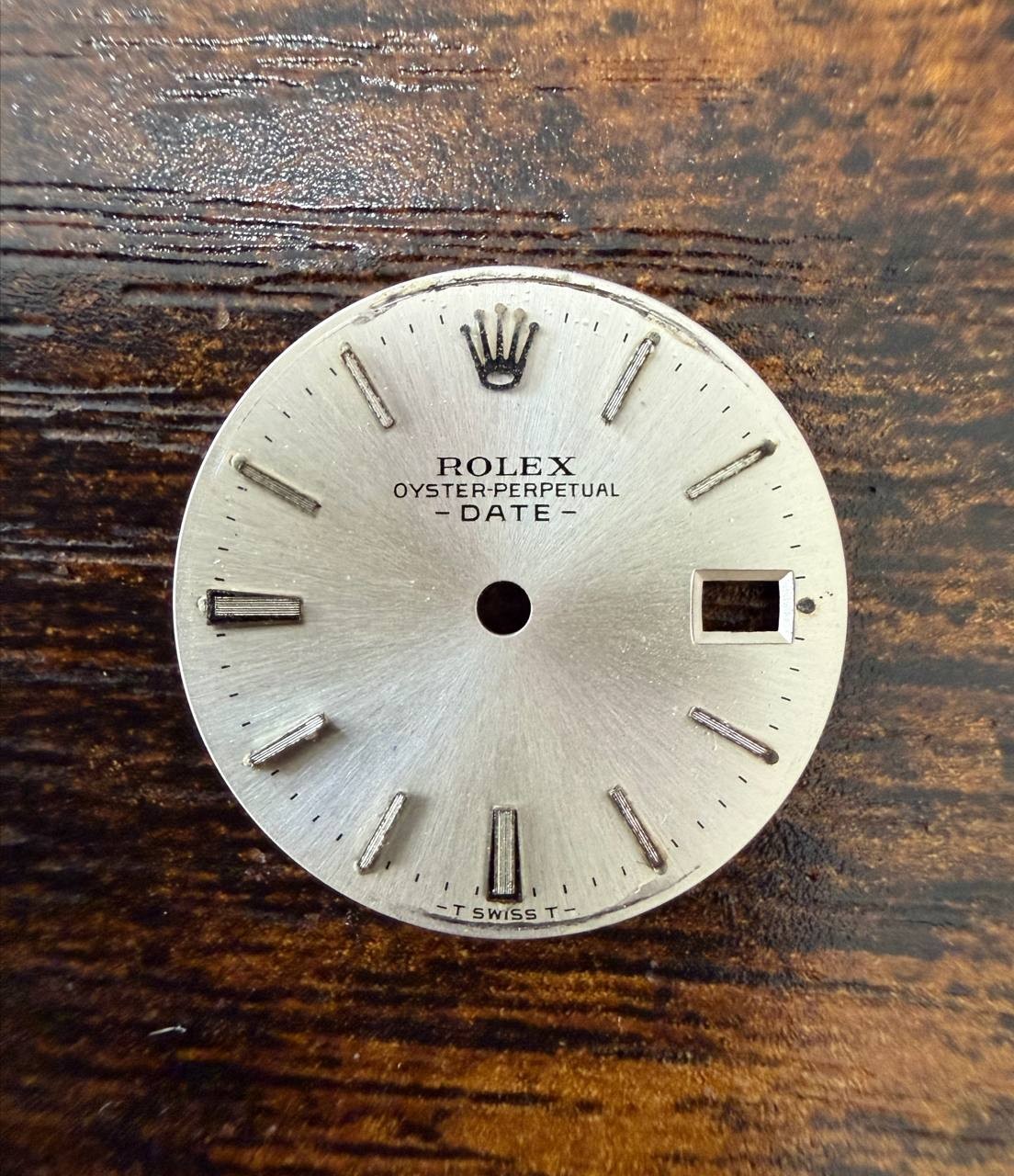 ROLEX LADIES OYSTER PERPETUAL DATE 6517 6516 6519 SILVER STICK DIAL USED COND