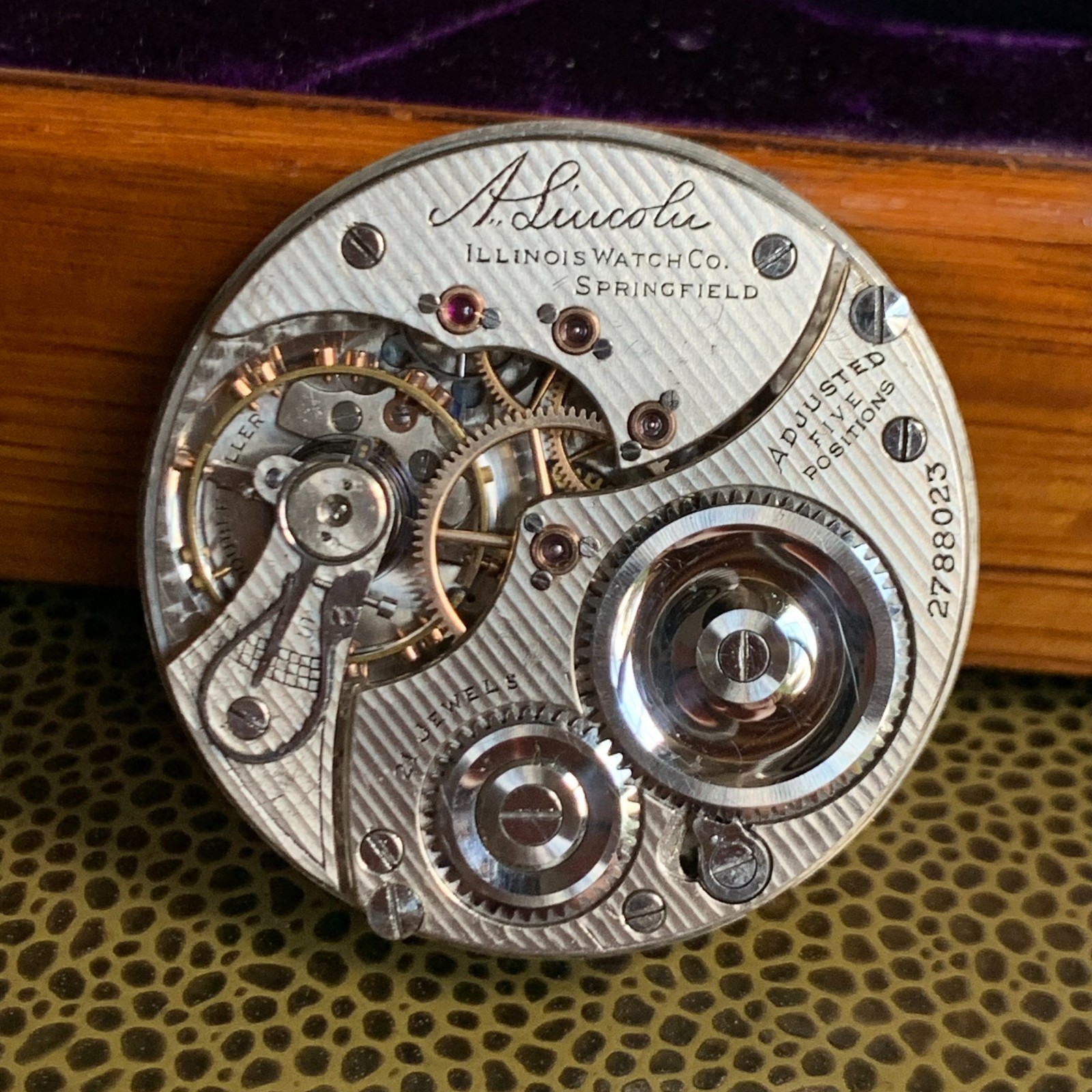 1915 Illinois A. Lincoln 16S 21 Jewels RR Grade Pocket Watch Movement Repair