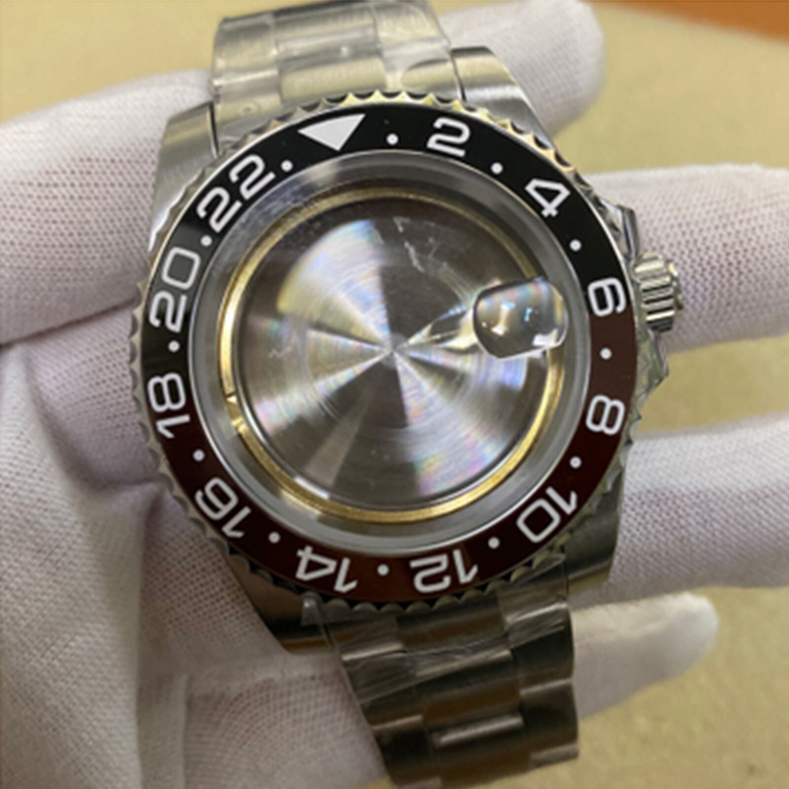 40MM Stainless Steel Bezel Watch Case w/ Band Strap for ETA 2836 Watch Movement