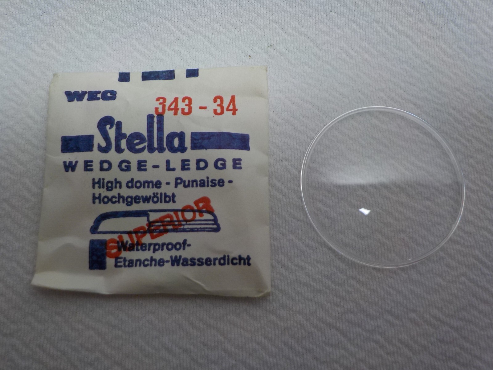 STELLA ROUND WATCH CRYSTAL WATCHMAKER REPLACEMENT PART 343 34 WEC #210