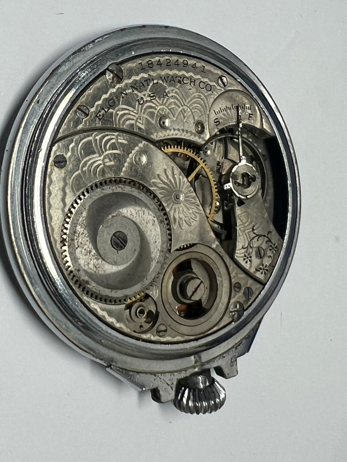 136. Elgin Y 1915 movement part part as it is 12 s 7 J 303 model 3 class 114