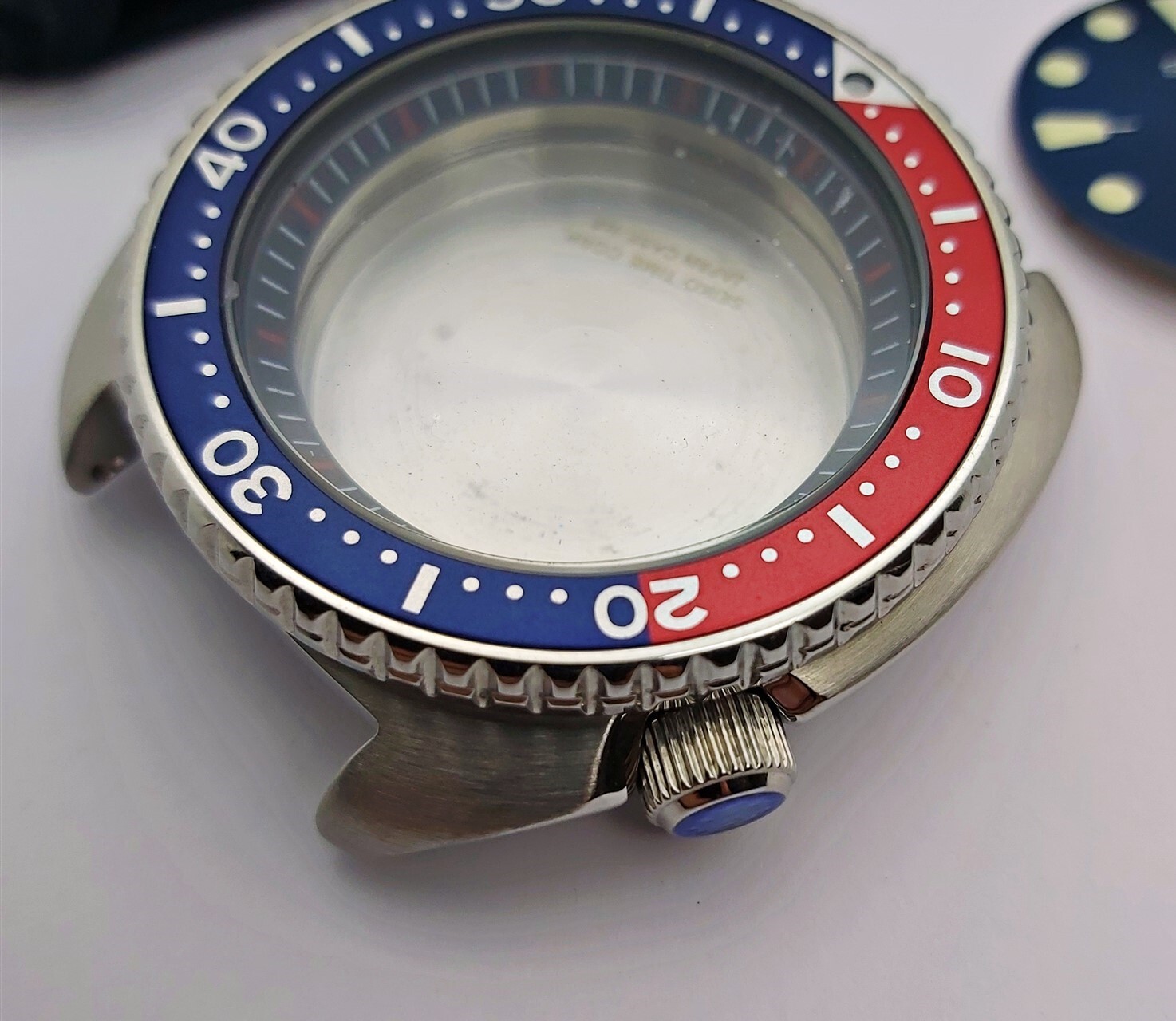 NEW AF SEIKO TURTLE SRP777 BLUE RED KIT CASE BEZEL GLASS CROWN HAND DIAL STRAP