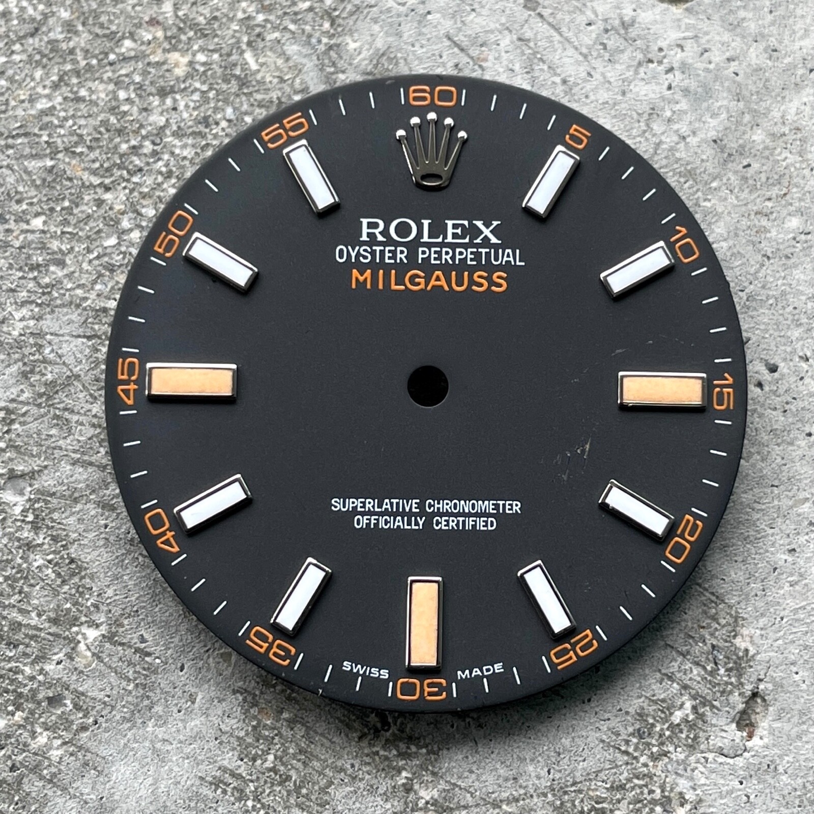 Rolex Milgauss Black Orange 116400 Dial