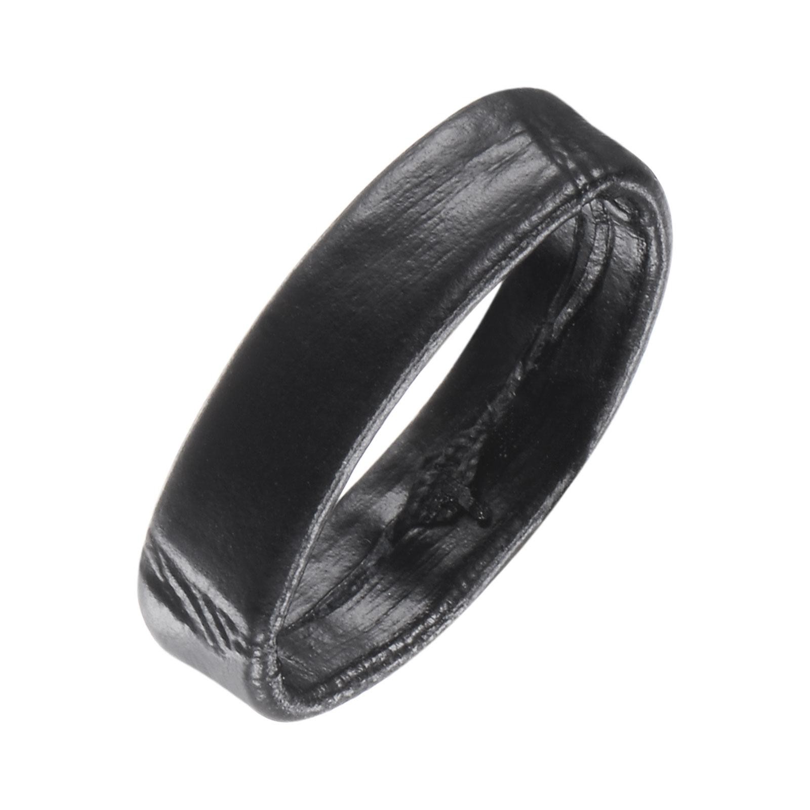 PU Leather Loops Retaining Ring Keeper for 21mm Width Watch Band, Black 2 Pcs