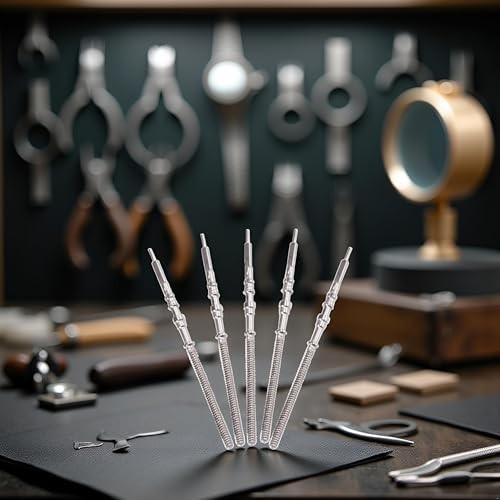 5Pcs Silver Movement Watch Steel Stem Crown Kit of Parts for NH35 NH36 NH38