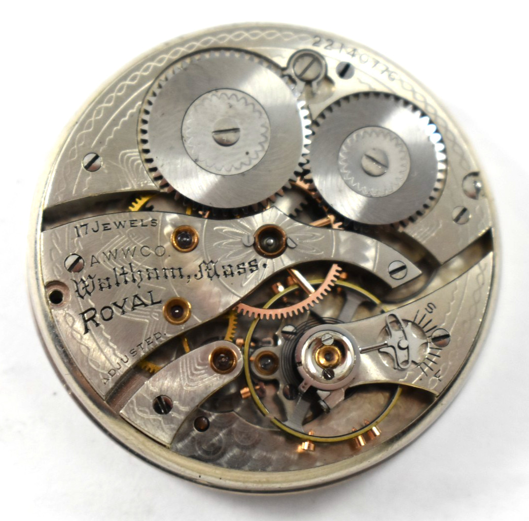 Vintage Waltham Royal 12s 17J OF Pocket Watch Movement lot.wq