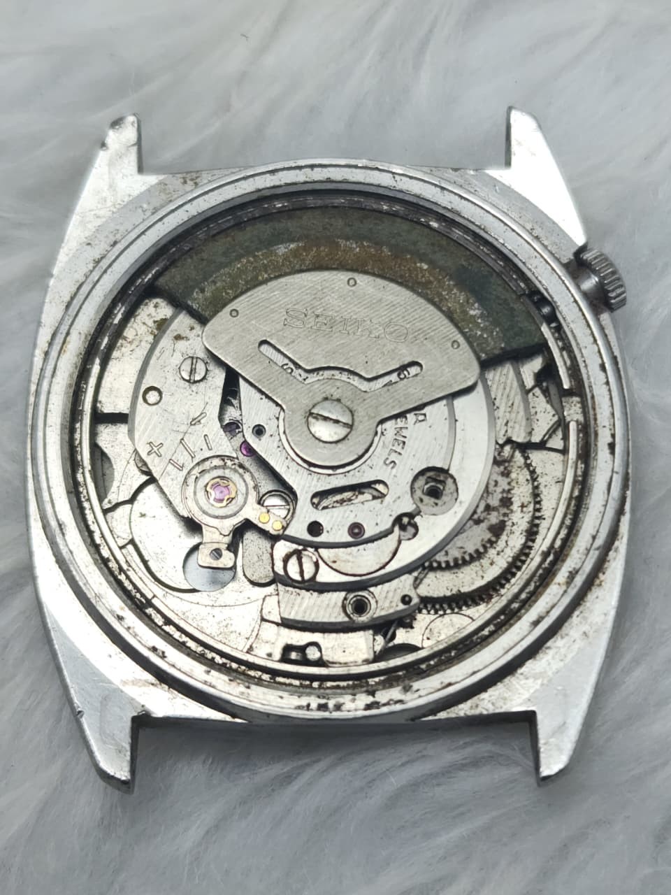 Vintage Seiko 5 Automatic 6309-5280A Blue Dial Day Date Not Working For Repair
