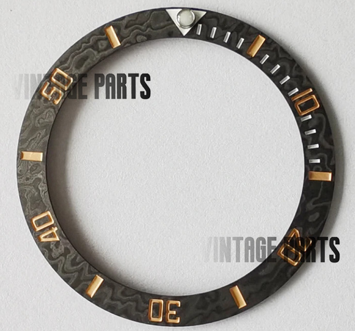 38mm black carbon fiber sub bezel insert fit for RLX skx 007 watch