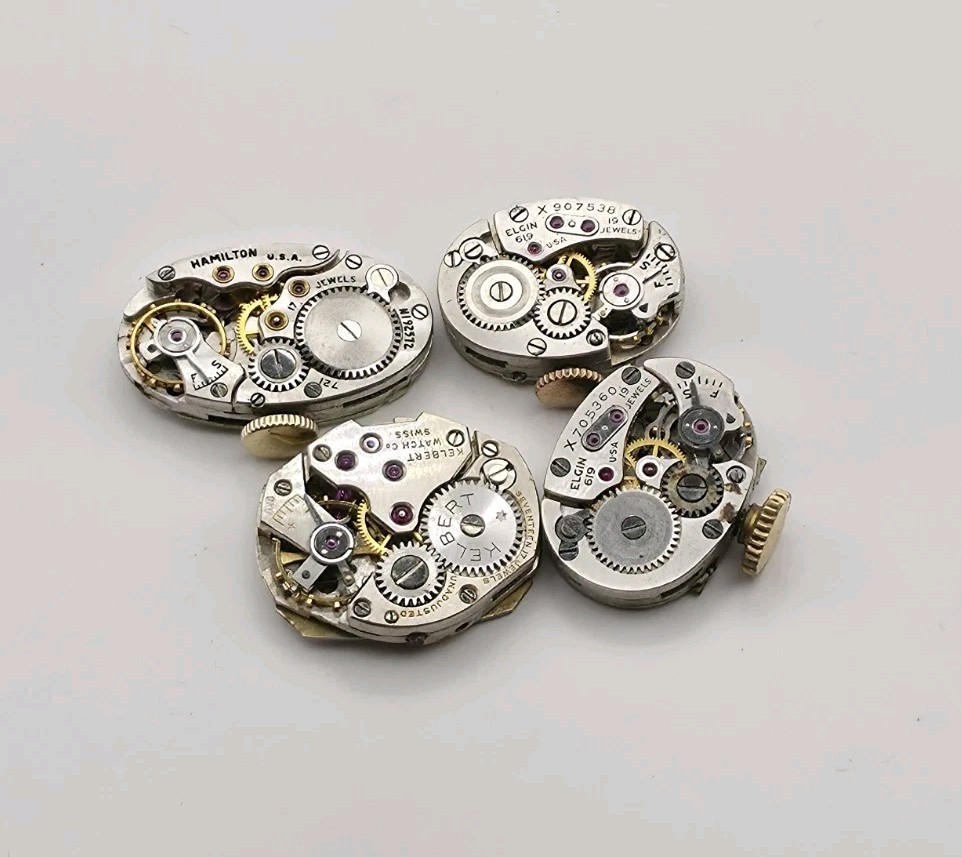 Vtg Lot Of 12 Bulova Benrus Mechanical Wrist Watch Movements For Parts Or Repair