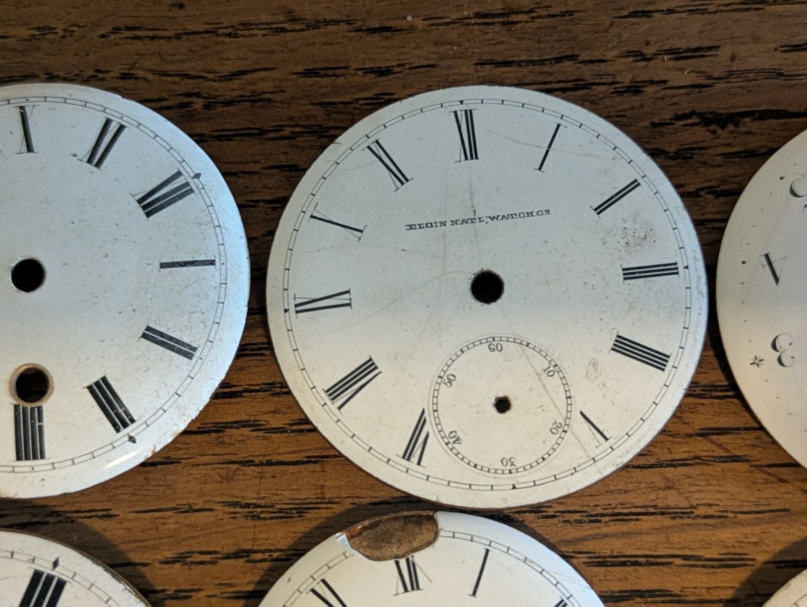 Verge Fusee Pocket Watch Dials + 1 Other, Used / Damaged Condition #P541