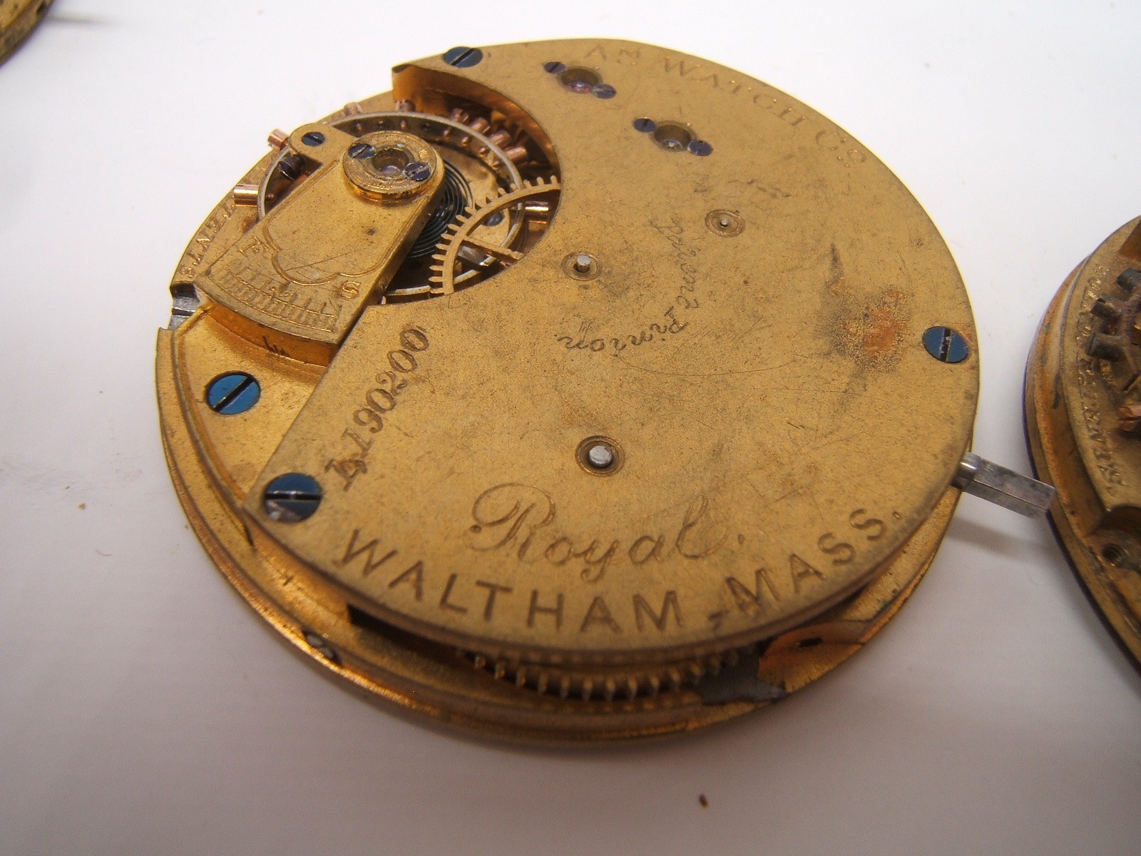 3 AMERICAN WALTHAM 6S POCKET WATCH MOVEMENTS ROYAL AS IS PARTS REPAIR