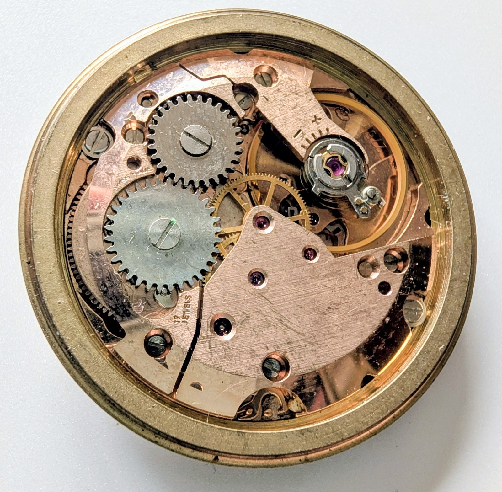 Vintage Swiss Garrard 17J ETA 2750 Movement + Dial Runs Spares Repairs