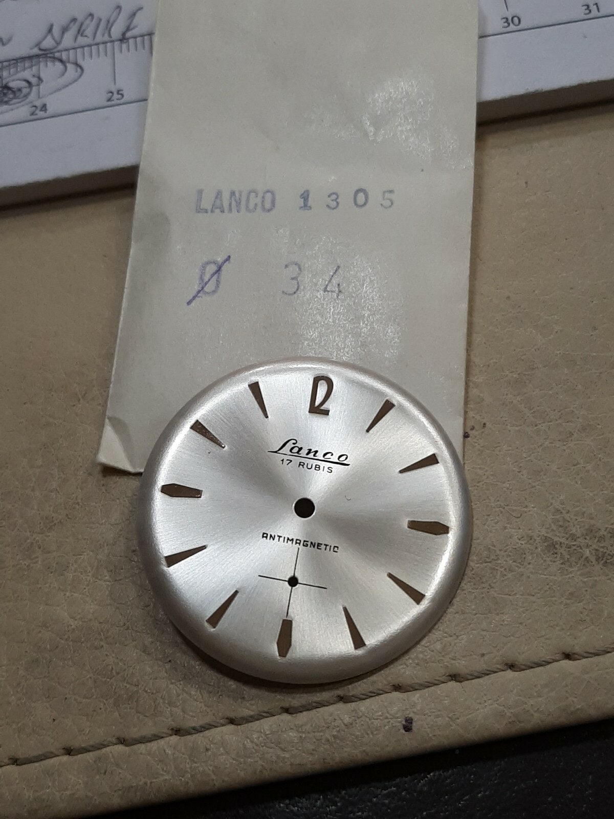 Quadrante Dial 34 mm x lanco 1305 Vintage Nos