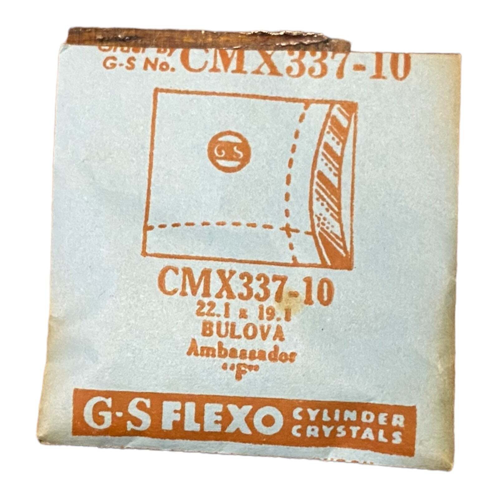 Germanow-Simon Mach (GS) CMX337-10 Watch Crystal 22.1×19.1 NOS Part Flexo Bulova
