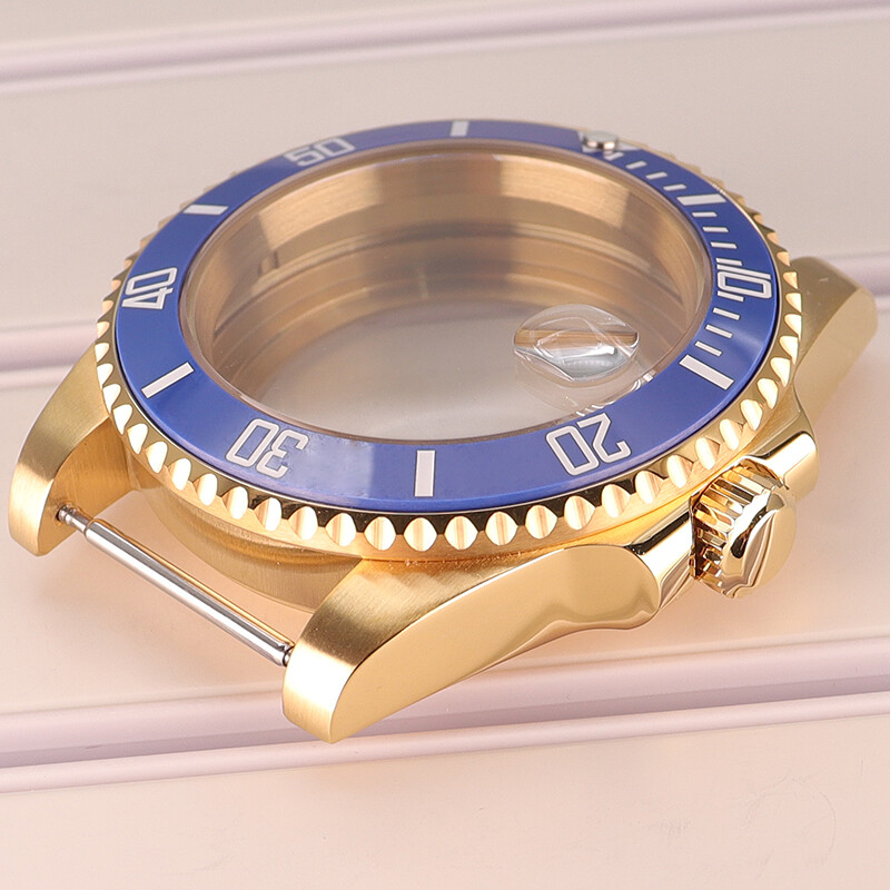 40mm Golden 316L Stainless Watch Case Dive 20ATM For NH35 NH36 NH34 2824Movement