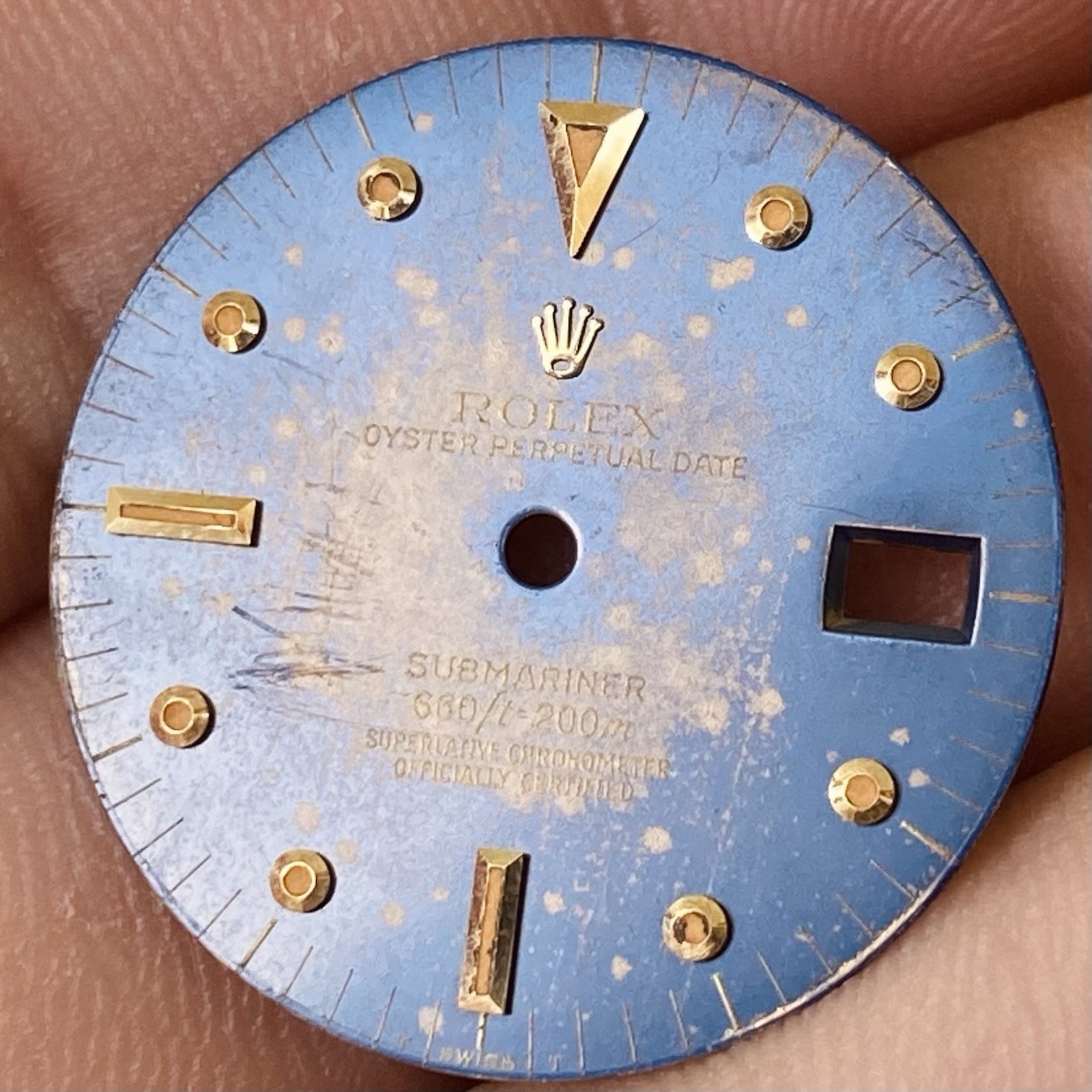 Rolex Blue Nipple Tropical Dial For Submariner Date Gold Model Ref 1680
