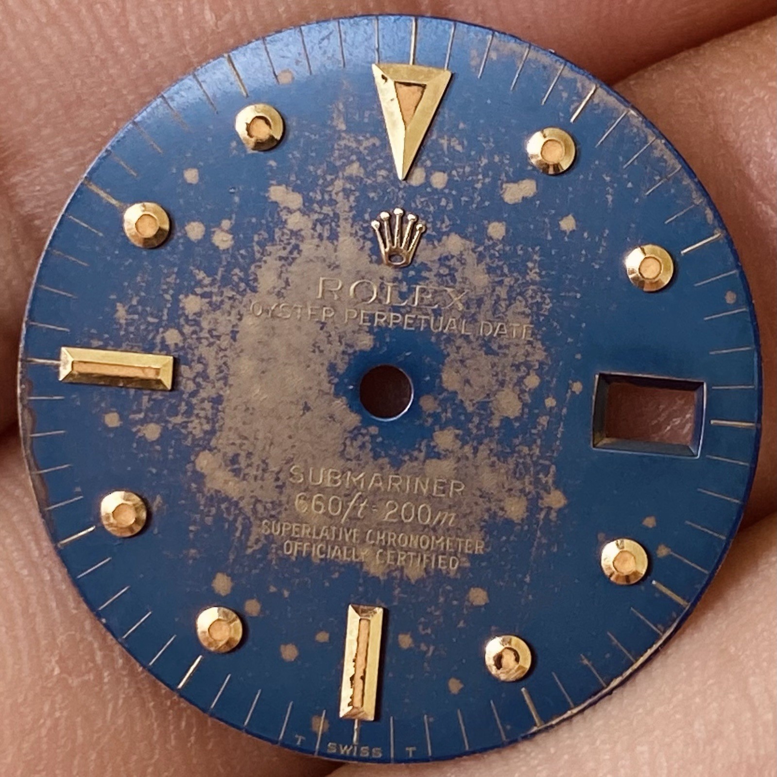 Rolex Blue Nipple Tropical Dial For Submariner Date Gold Model Ref 1680