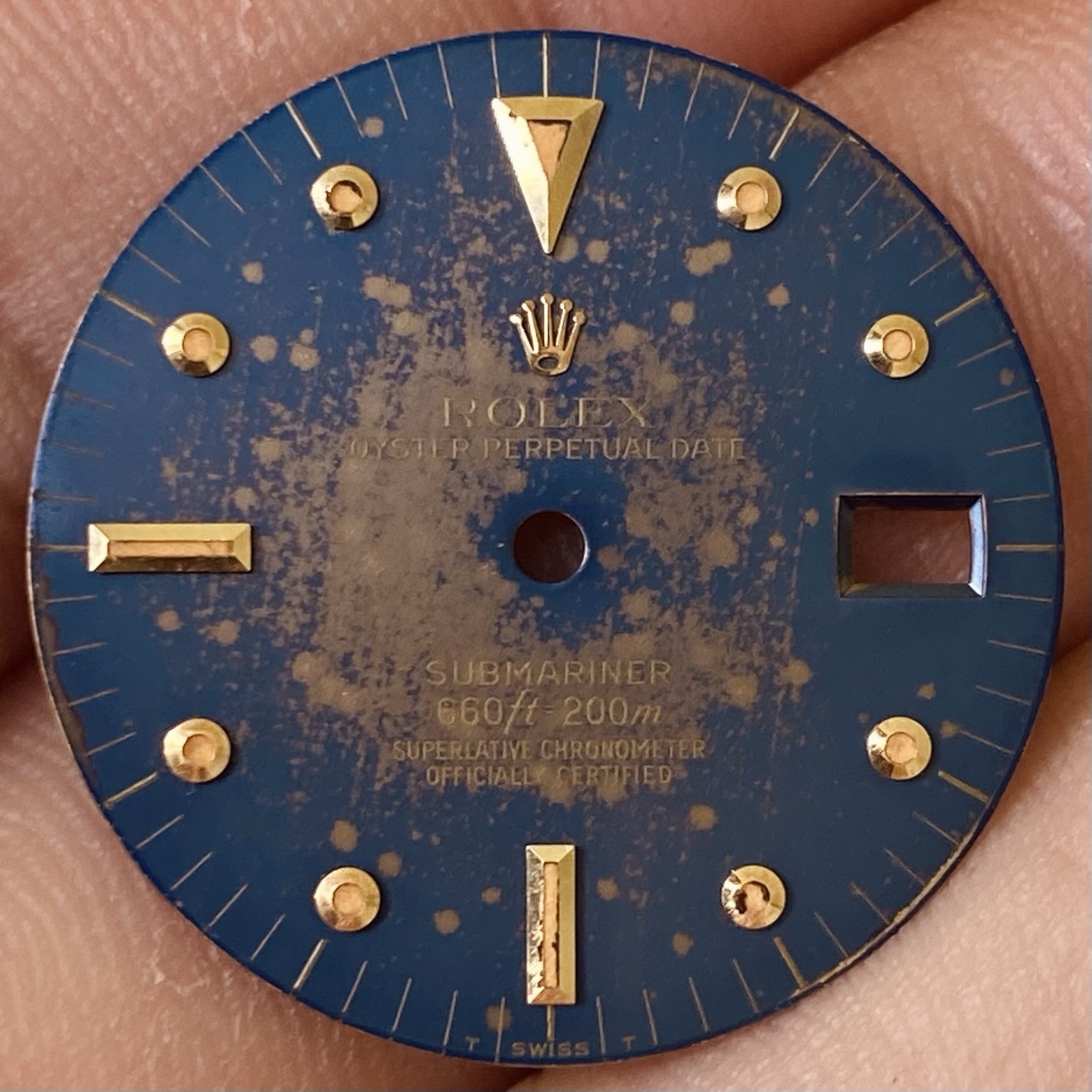 Rolex Blue Nipple Tropical Dial For Submariner Date Gold Model Ref 1680