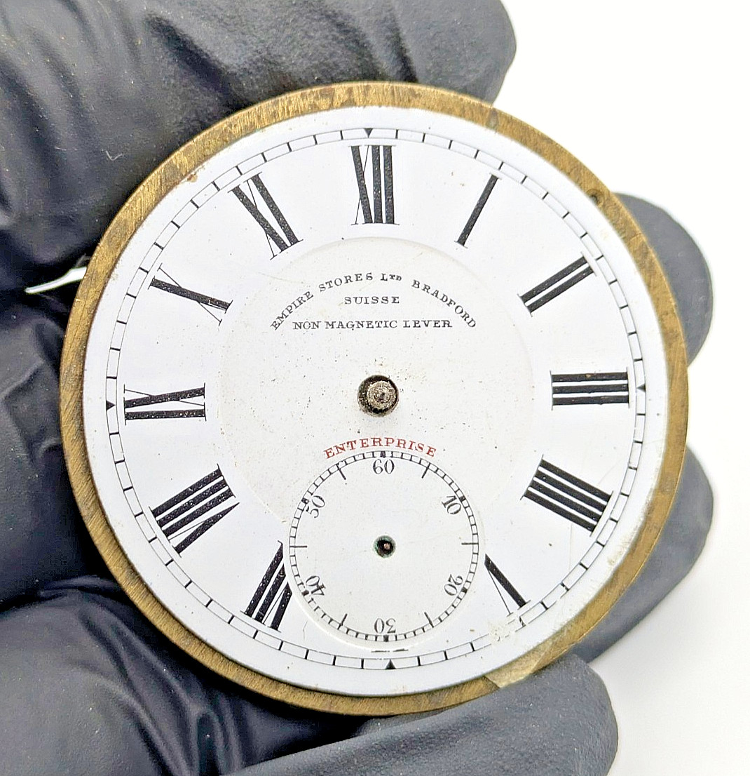 Empire Stores Suisse Manual Wind Pocket Watch Movement Repair No Hands 46.5mm