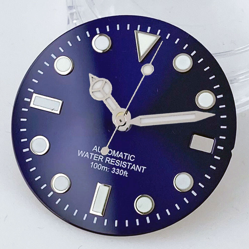 29mm Black Blue Green Luminescent Dial and Hands fit NH35 NH36 Movement
