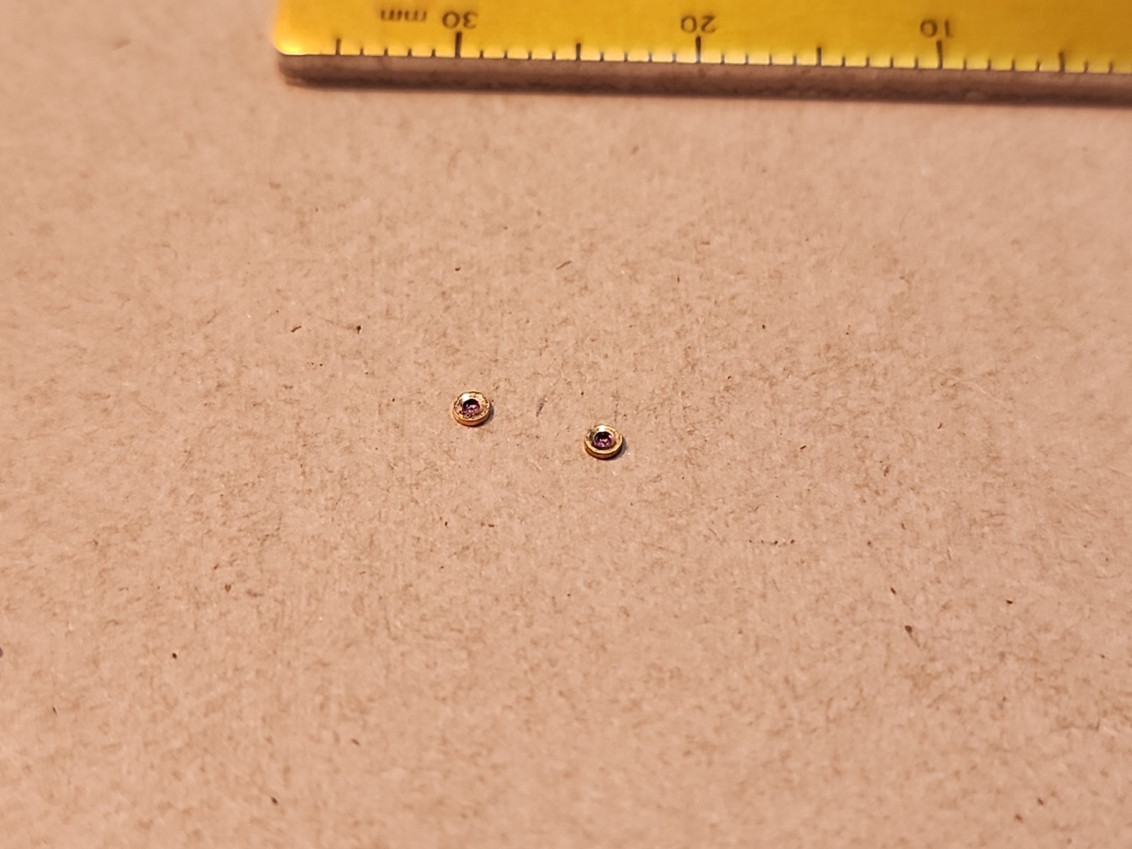 Lot Of 2 NOS Elgin 8/0 Diameter 1.42mm Balance Hole Jewels Parts Spares Repairs