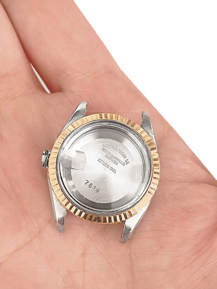 Tudor Rolex 92413 Oyster Perpetual Date Case 14K Yellow Gold Bezel SS 7614