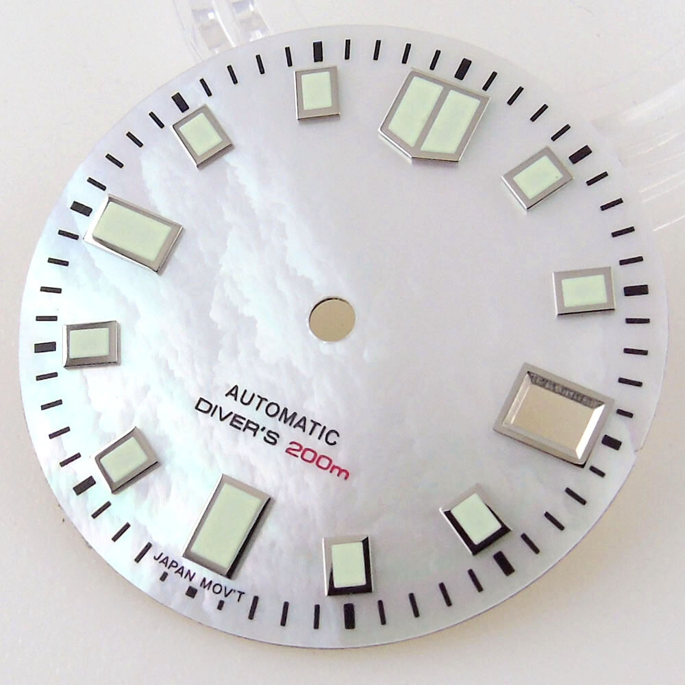 29MM Black White Mother of Pearl Dial Luminous Dial For MOD Dial Japan NH35 NH36