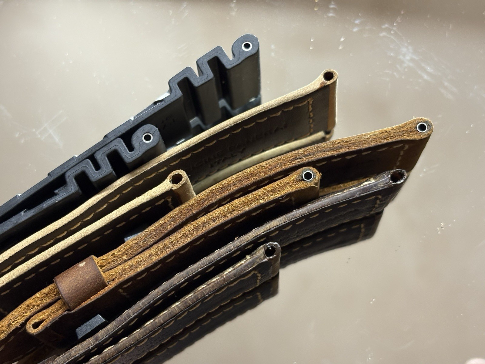 Authentic Panerai 26mm Strap X4 Read Description. Cheap Lot! Leather And rubber