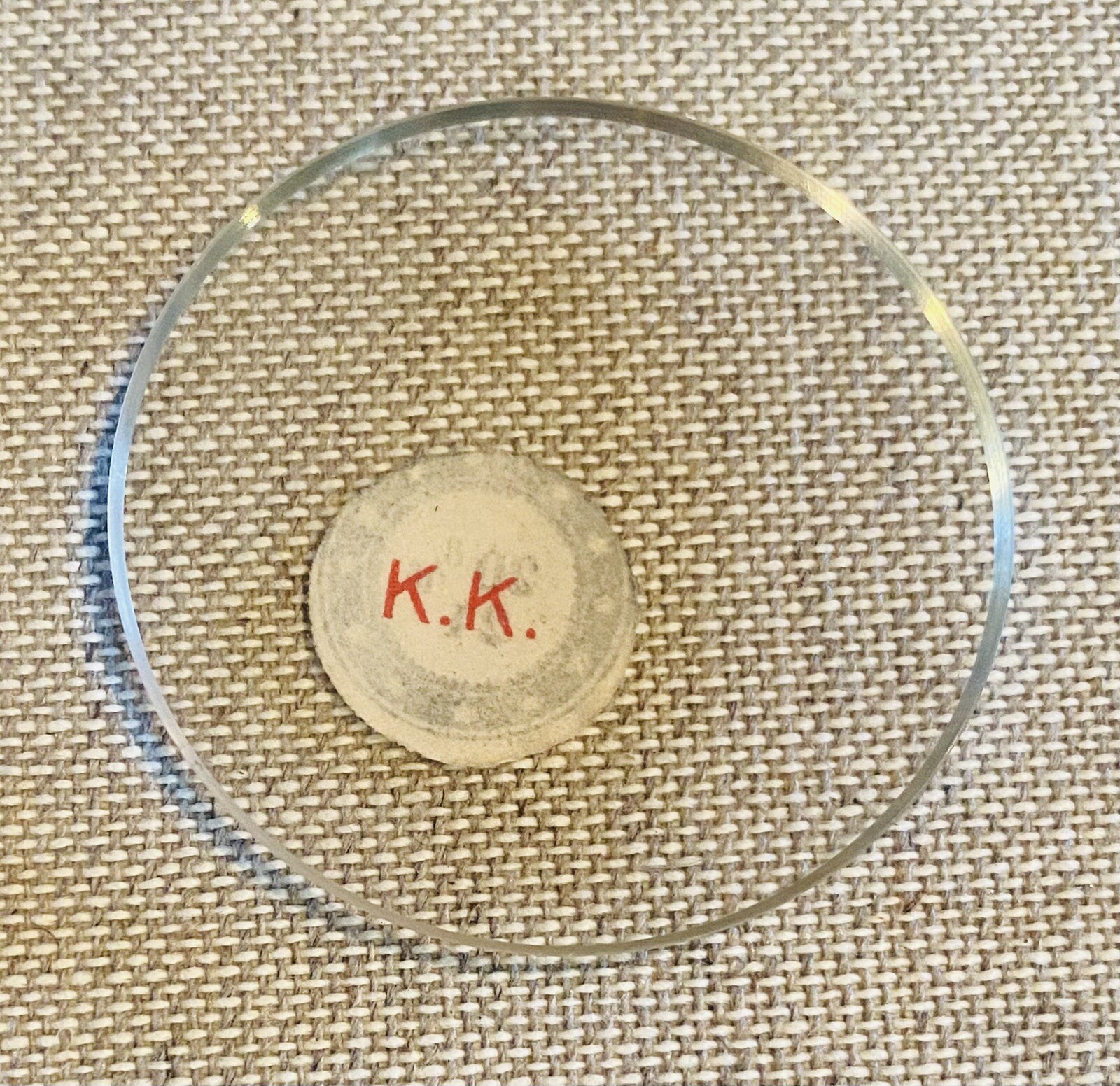 Vintage K K Japan WATCH Glass CRYSTAL Domed BEVELED 46.4 mm DIAMETER 1.8mm THICK