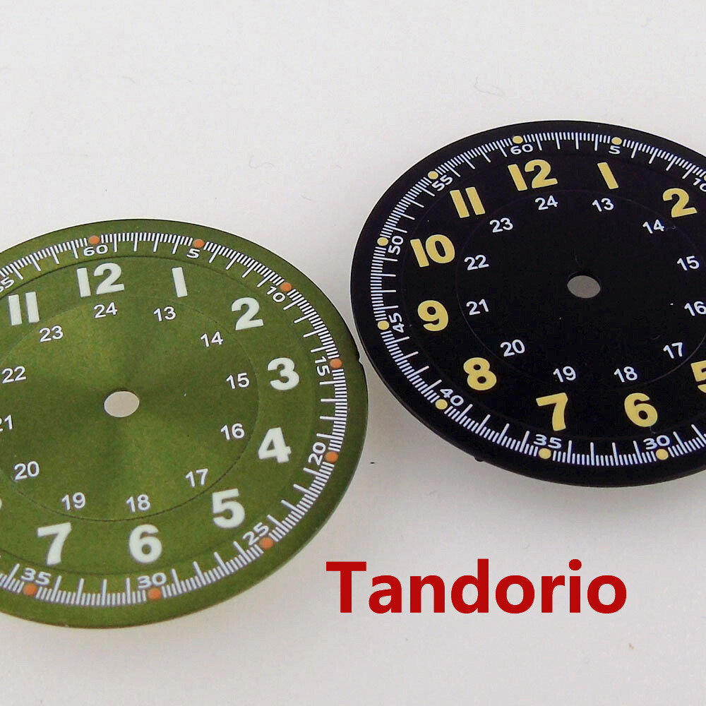 29mm Sunburst Watch Dial Face Fit NH35A NH36A Movement Arabic Numerals Mark Lume