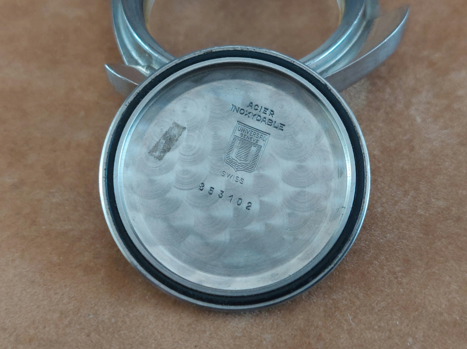 Original UNIVERSAL Geneve Steel/Gold CASE for Unisonic Electronic. Ca 1970’s
