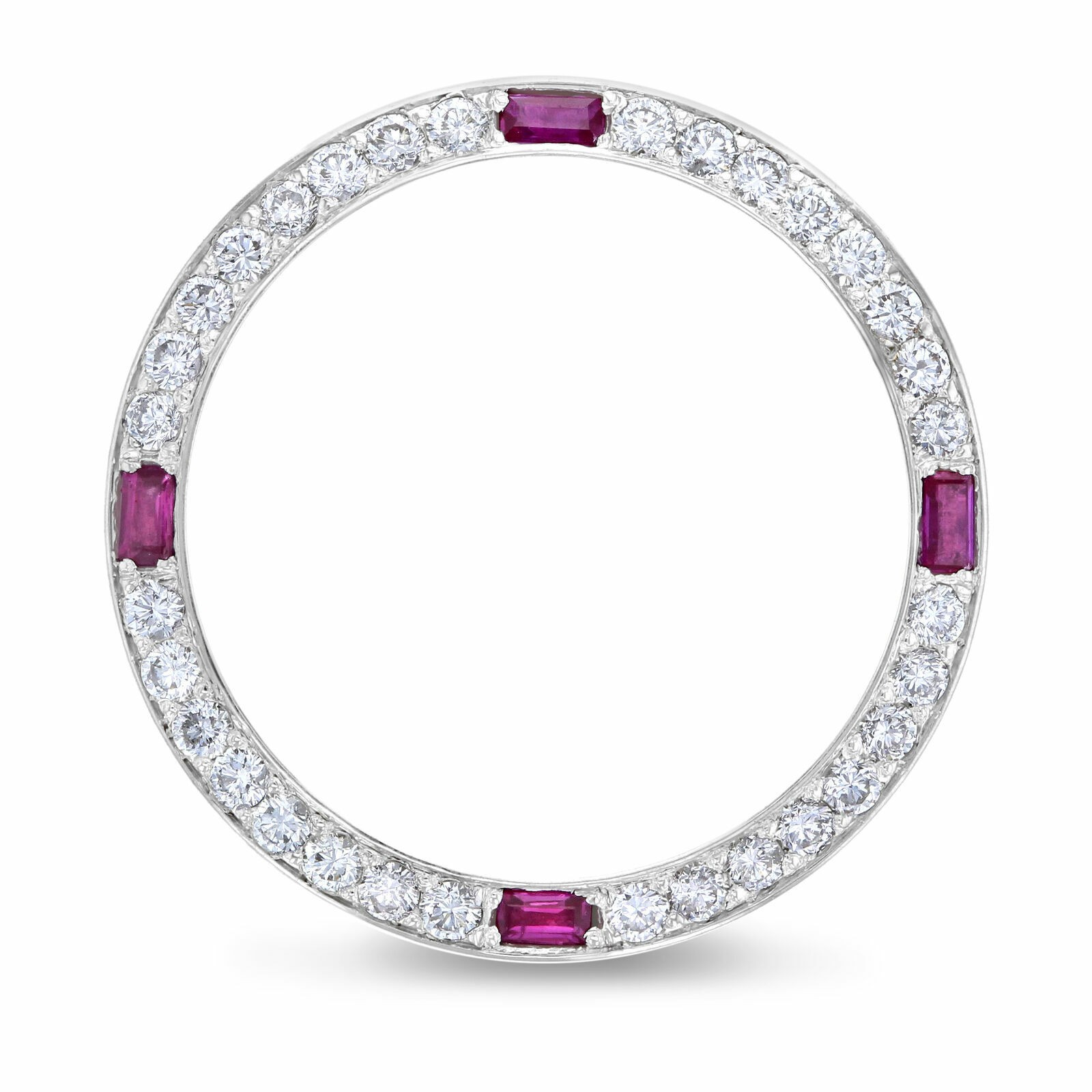 1CT BEAD NATURAL DIAMOND BEZEL 18KW FOR ROLEX DATE DATEJUST PRESIDENT RUBIES