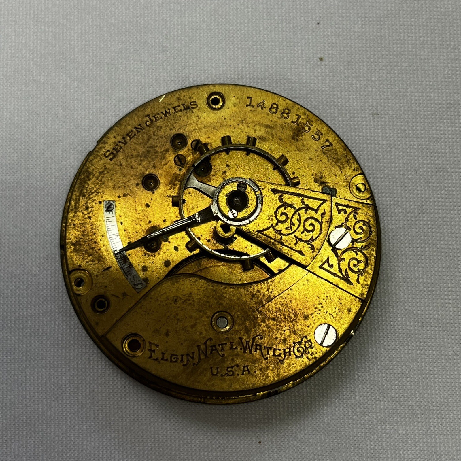 Vintage Elgin National Watch Co. Seven Jewels Round Pocket Watch Movements (#56)