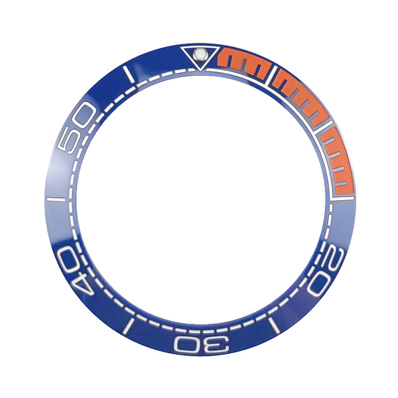 41.5mm Ceramic Diver Watch Bezel Insert Sea Master Ocean Planet Style 1/4Orange