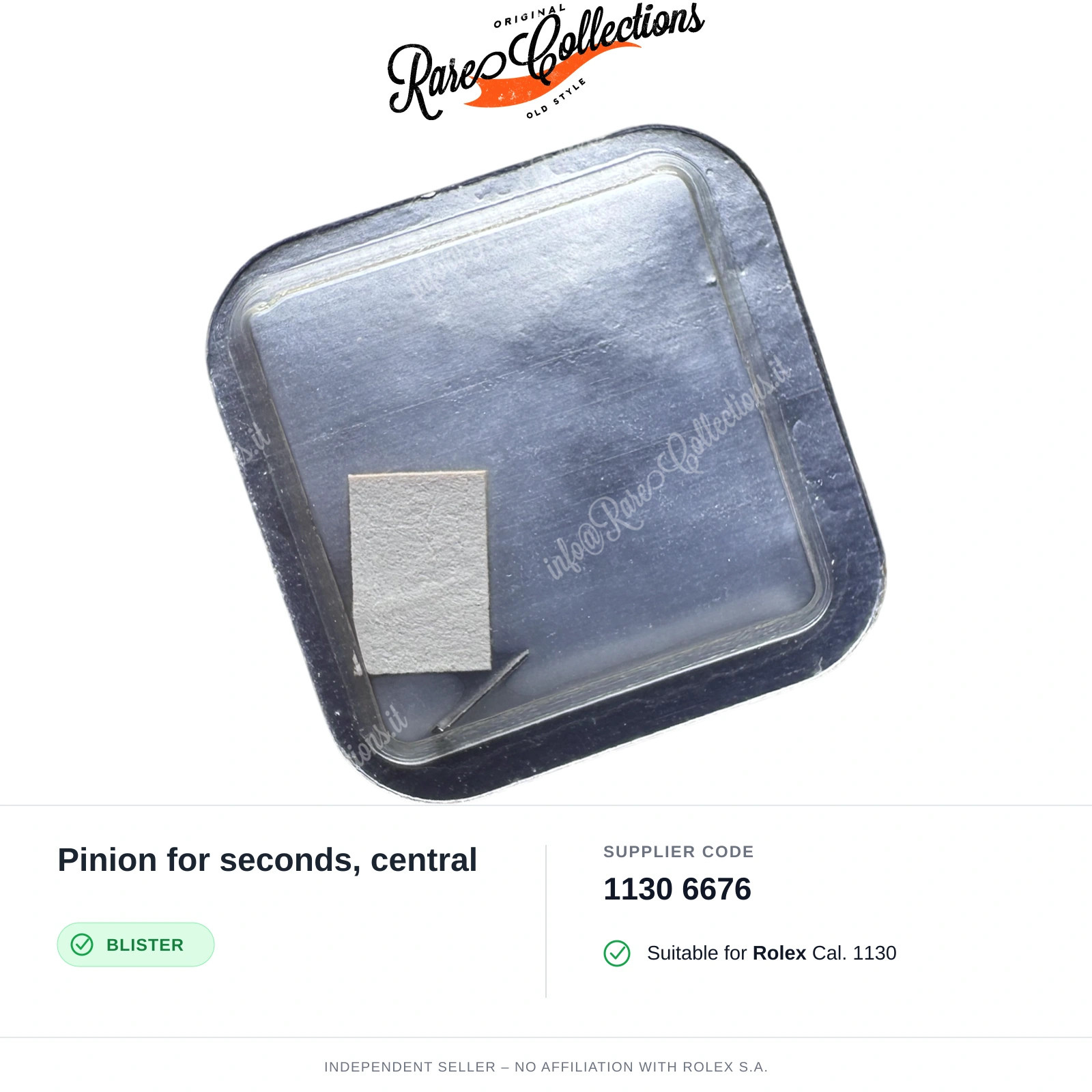 Pinion for seconds, central for Rolex (cod. 1130 6676) — New Blister NOS NOS X1