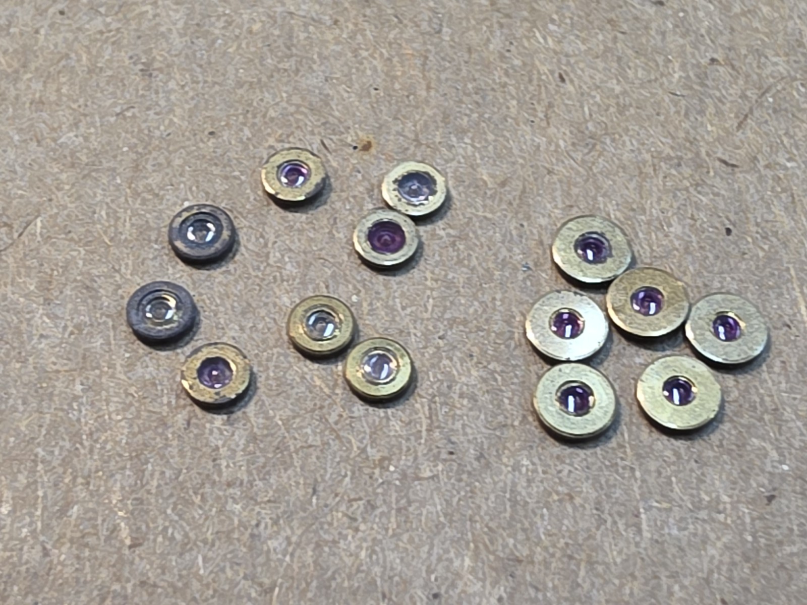Lot Of 14 Mixed Mostly NOS Illinois 18s Pocket Watch Balance Hole Jewels