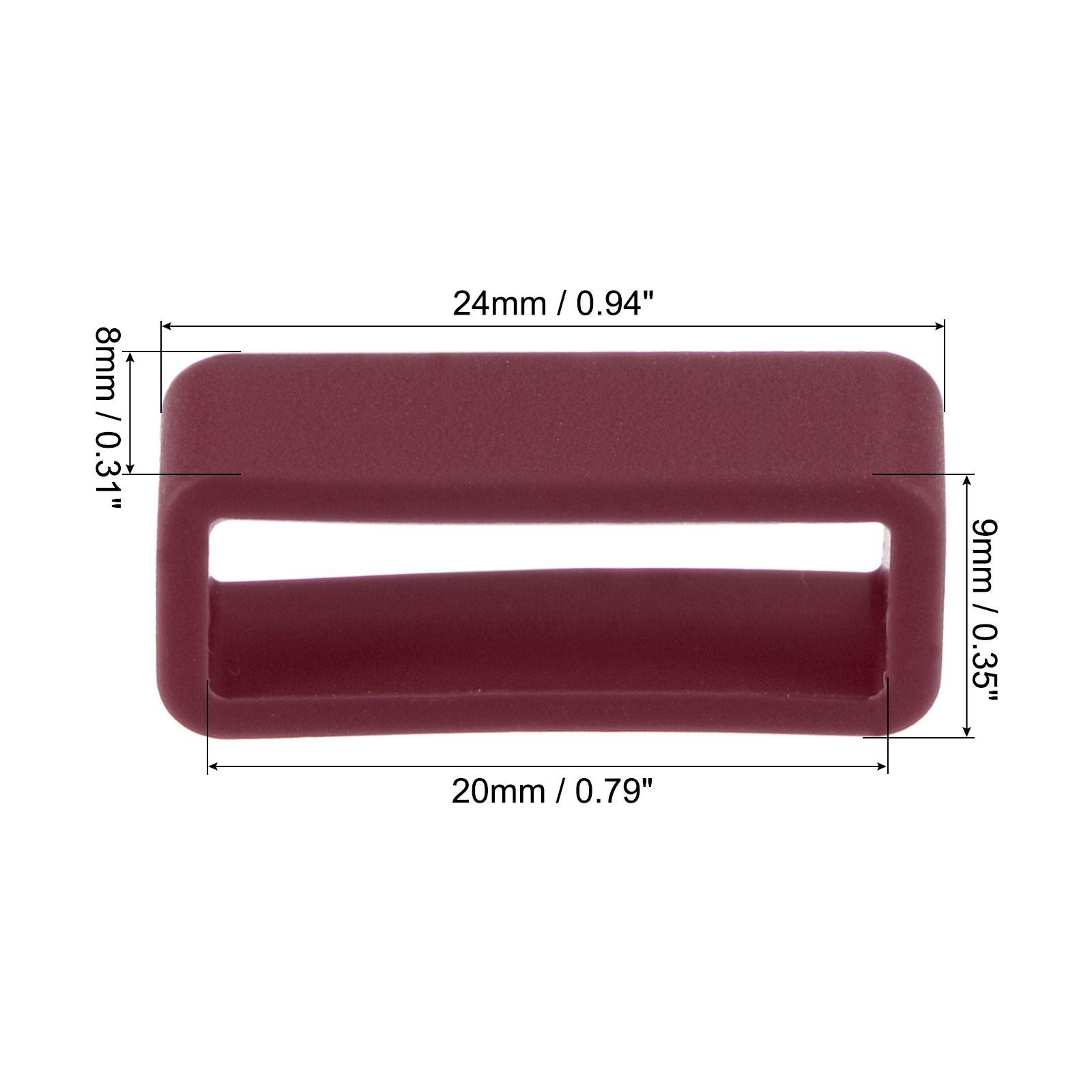 Watch Band Strap Loops Silicone for 20mm Width Watch Band, Wine Red 4 Pcs