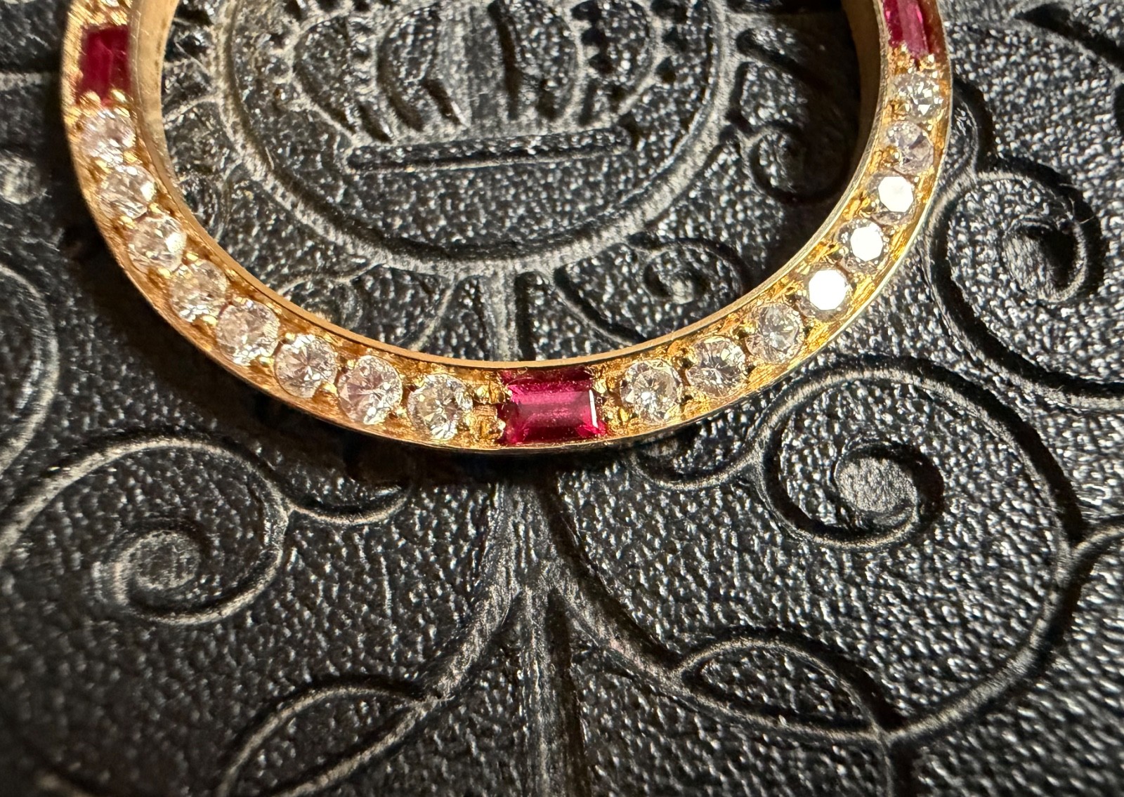 18K Gold Diamond BEZEL With 4 Rubies FOR ROLEX 26MM 69178 79178 69173 79173