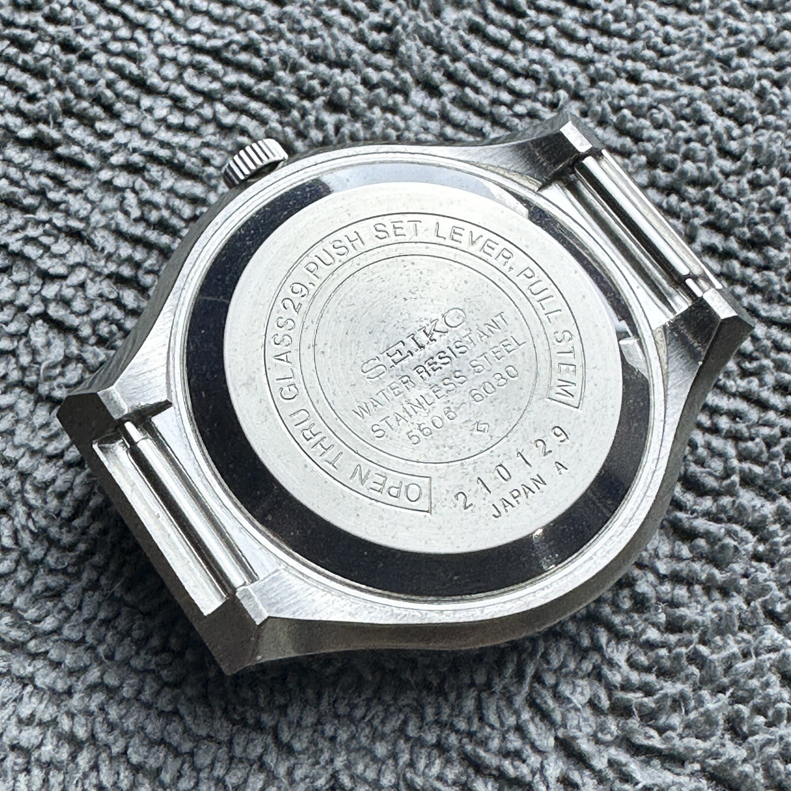 GENUINE NEW OLD STOCK VINTAGE SEIKO 5606-6030 LM LORD MATIC SS CASE SET