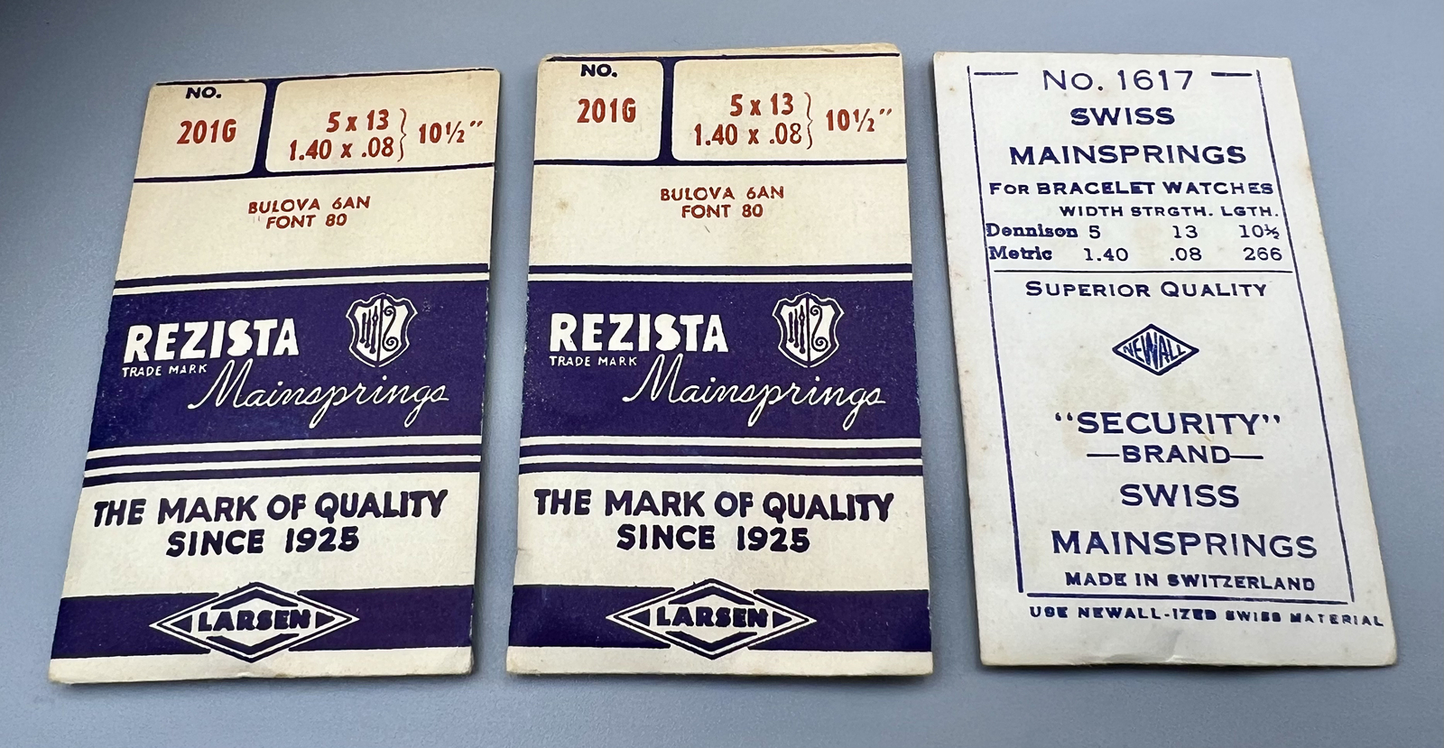 LOT of 3 – REZISTA 201G BULOVA FONT SWISS MAINSPRING WATCH PARTS REPAIR NOS #K21