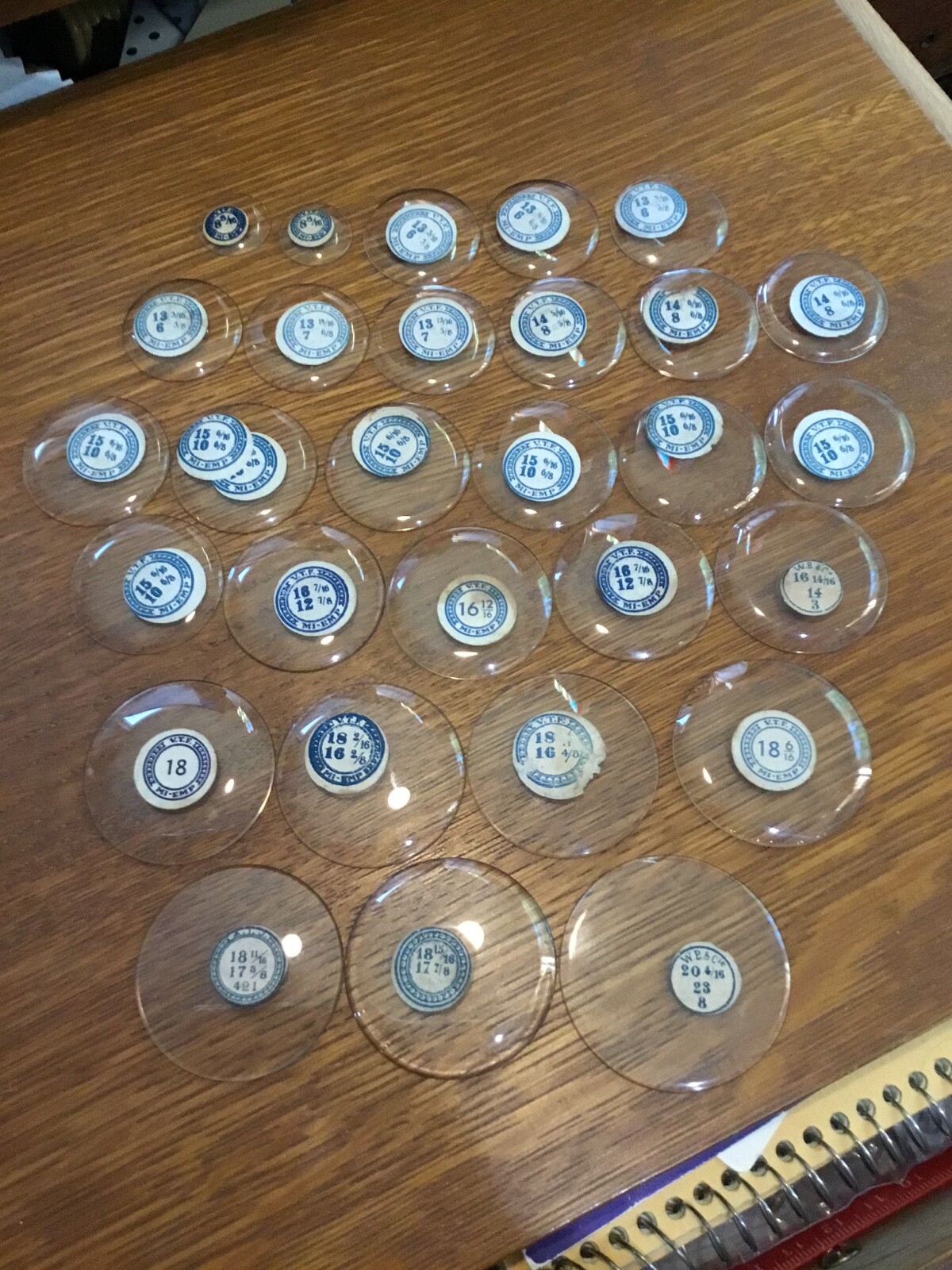TWENTY NINE VTF FRANCE GLASS WATCH CRYSTALS MIXED SIZES SEE PHOTO