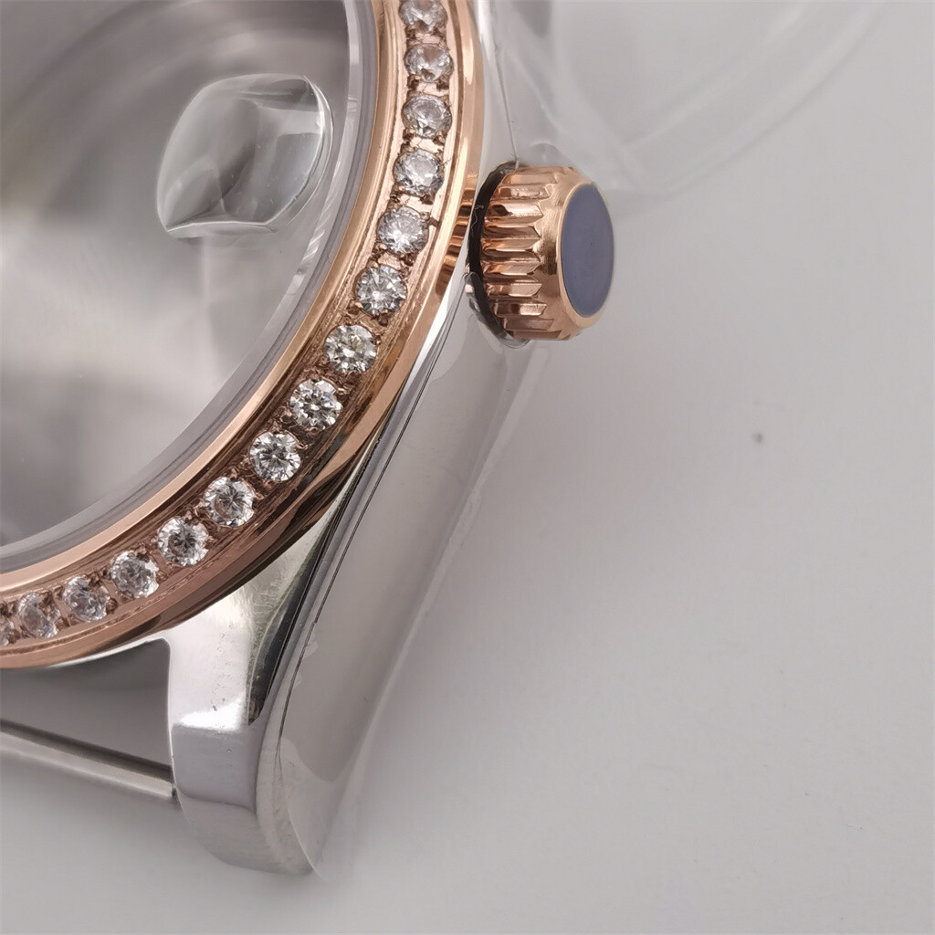 39mm36mm Diamond bezel watch case fit NH35 NH36 ETA2824/2836 DG2813 Miyota 8215
