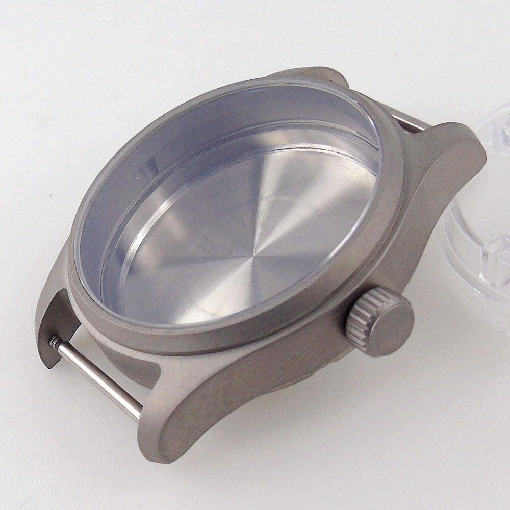39MM Prevent Allergy Sapphire Glass Titanium Watch Case Fit Japan NH34 NH35 NH36