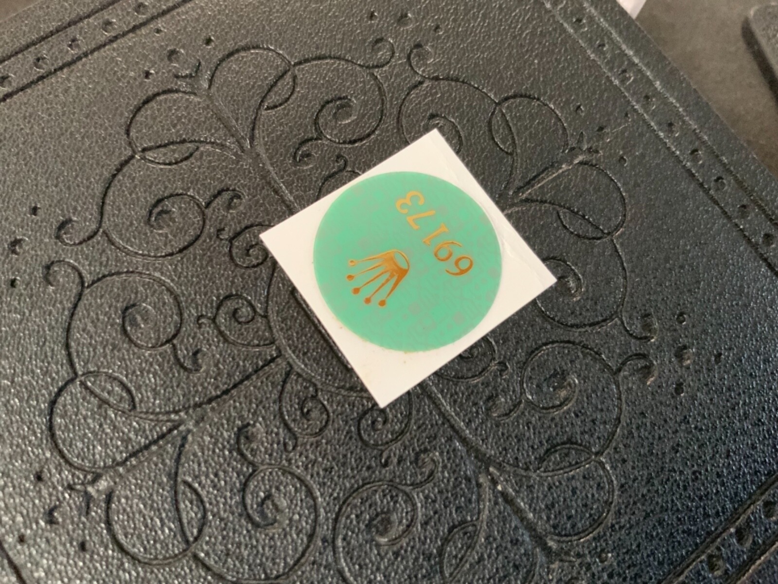 Authentic Rolex 69173 Ladies Oyster DateJust Green Case Back Hologram Sticker