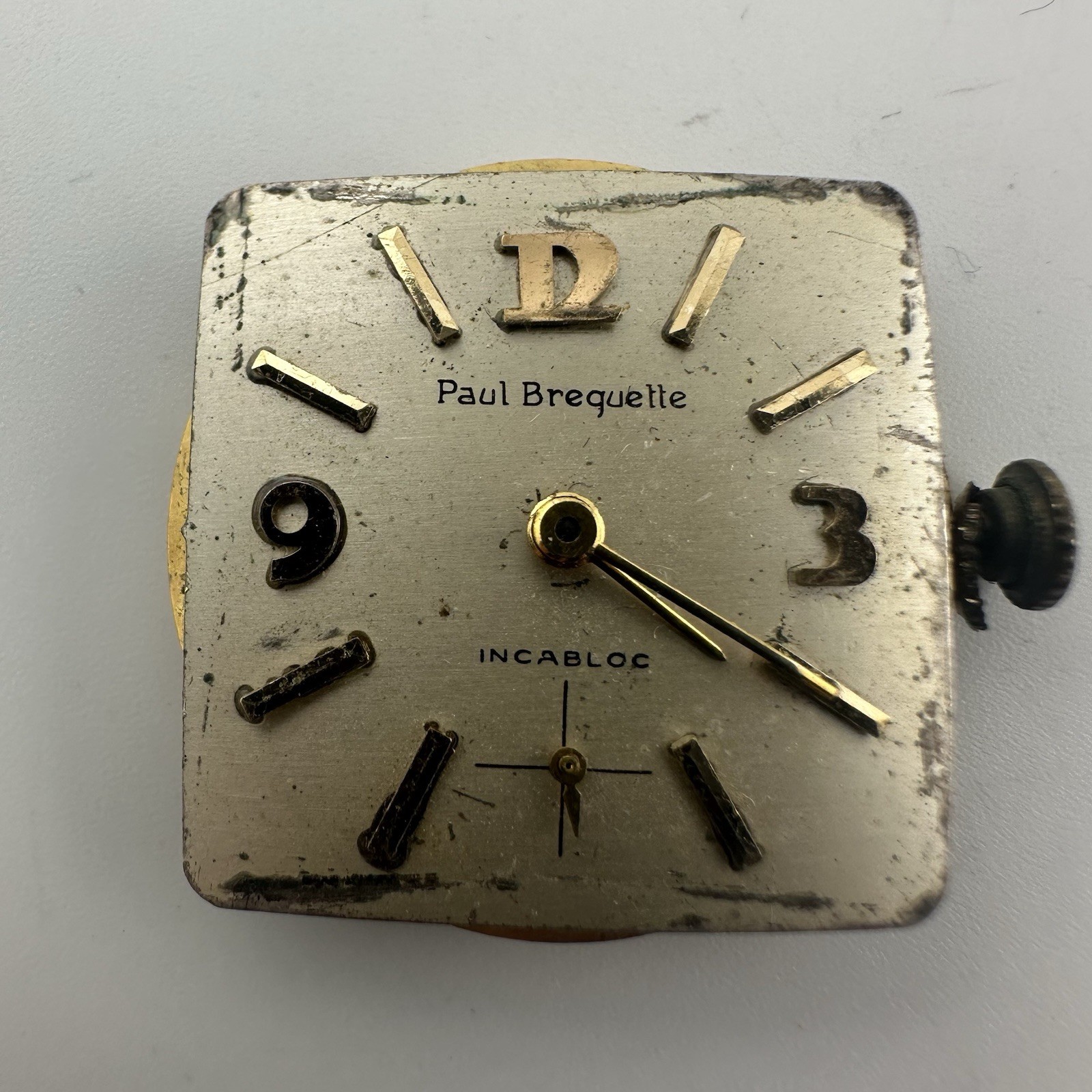 Paul Breguette Watch Movement 17j Manual Wind Vintage Part – For Parts / Repair
