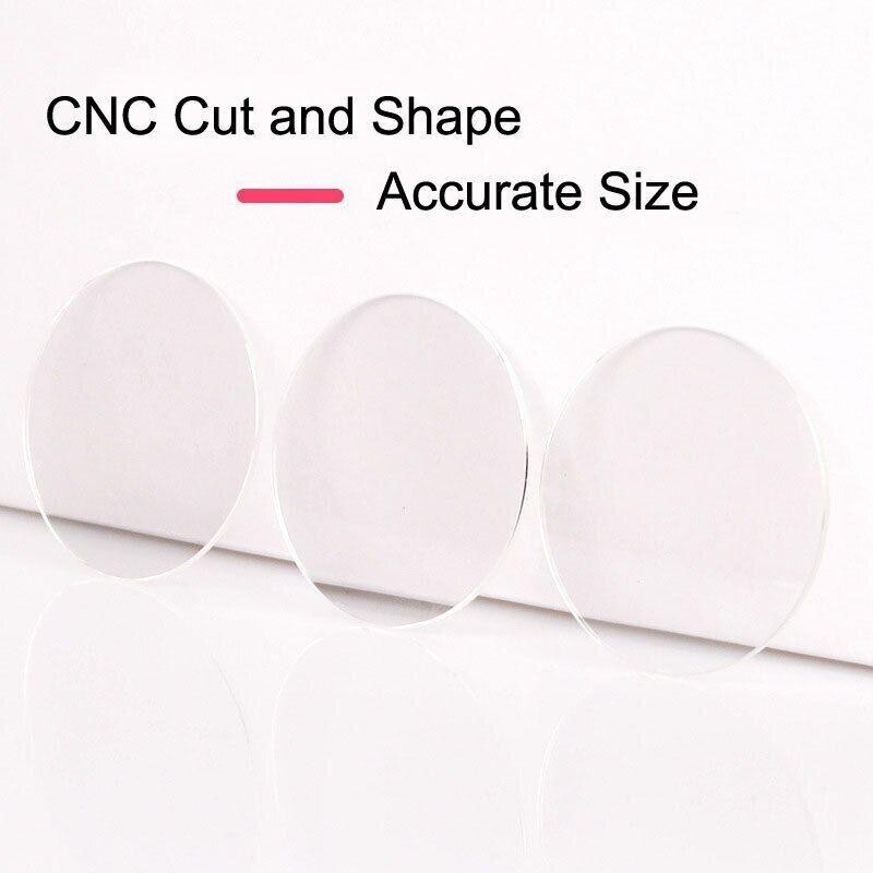 2X Thickness 2.0mm Crystal Glass Watch Lens Diameter 40-60mm Mirrors Flat Round