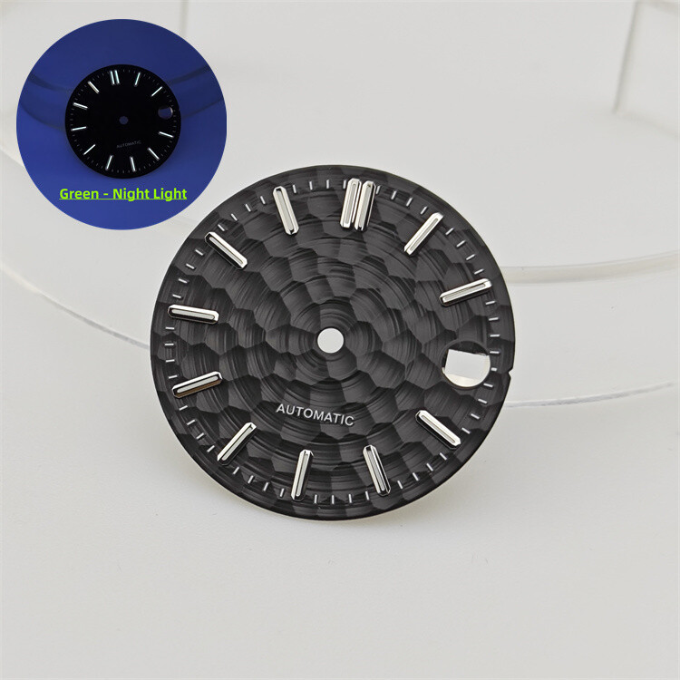 NH35 Dial 28.5mm Honeycomb Dial Gold/rosestuds Green Lume Fit NH35-NH36 Movement