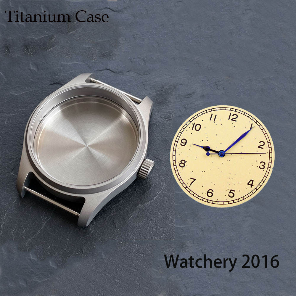 39mm Pilot Titanium Watch Case Fit NH35 Miyota 8215 ETA2824 Auto Movement Watch