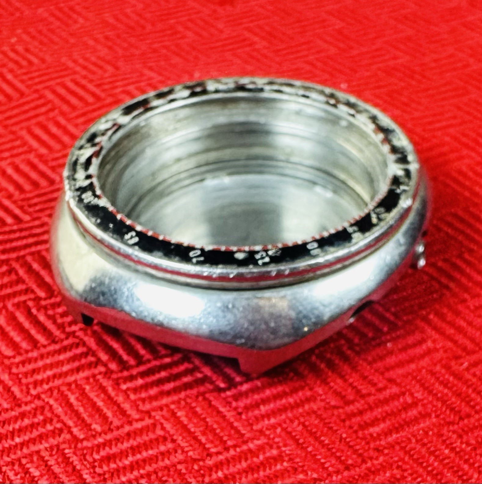 Seiko 6139-6005 Chronograph Case Black Red Tachy Bezel Japan J Watch Part